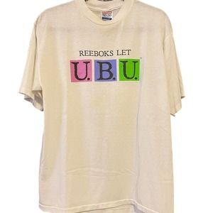 Vintage 90s Reeboks Let U B U Single Stitch Shirt Adult XL